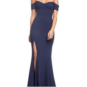 Dress the Population glamorous navy blue dress